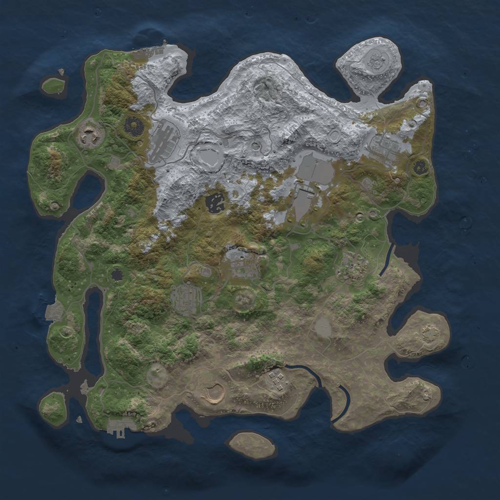 Rust Map: Procedural Map, Size: 3700, Seed: 979908432, 18 Monuments