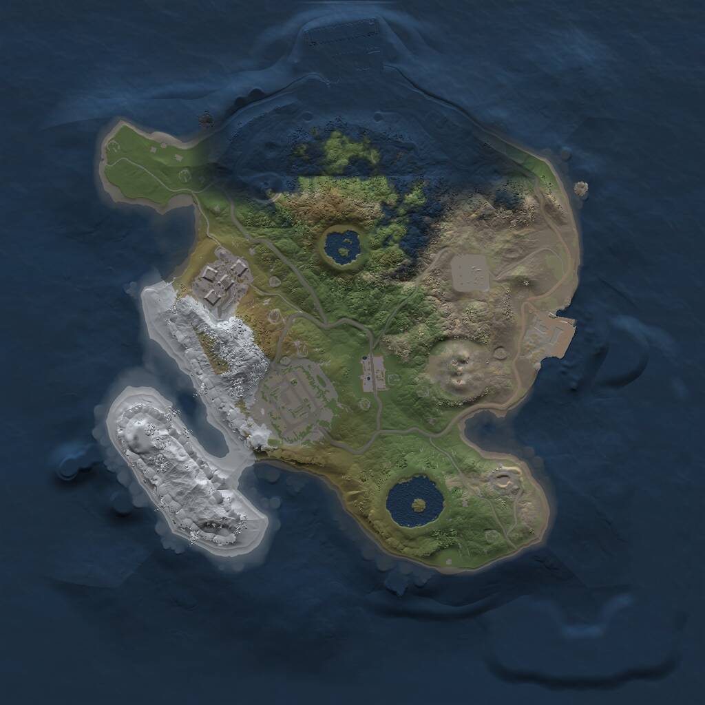 Rust Map: Procedural Map, Size: 2000, Seed: 65218, 4 Monuments