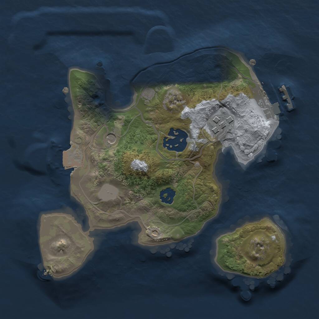 Rust Map: Procedural Map, Size: 2000, Seed: 1110872438, 5 Monuments