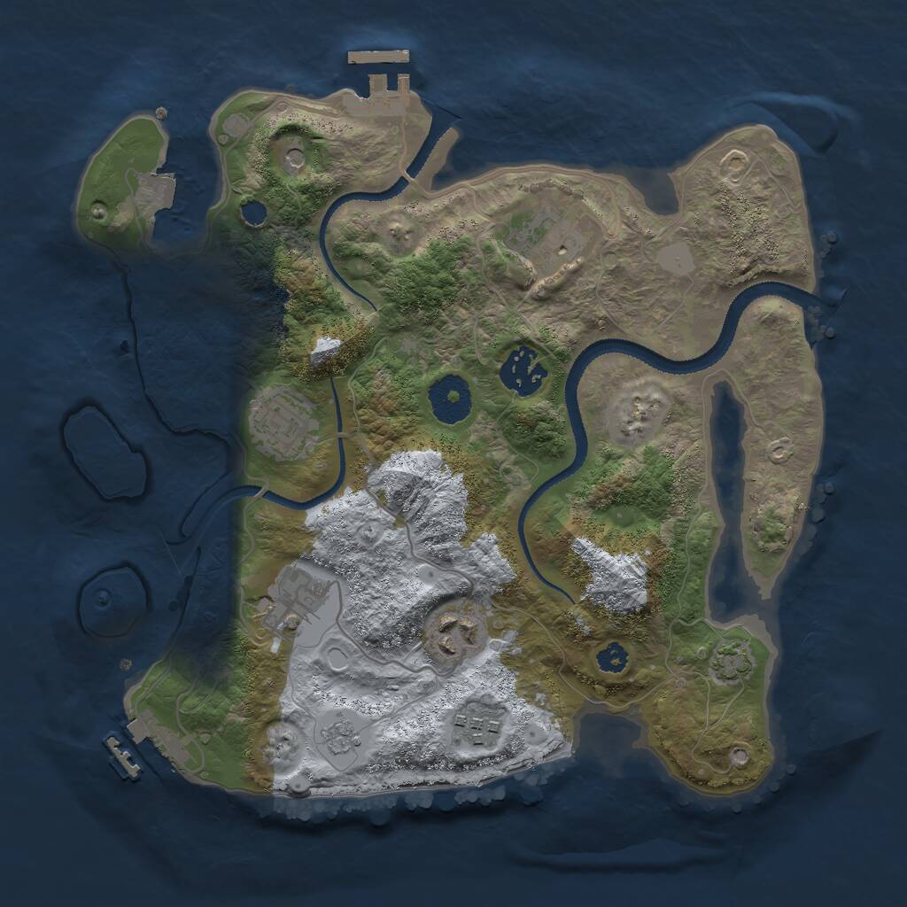 Rust Map: Procedural Map, Size: 3000, Seed: 177271964, 12 Monuments