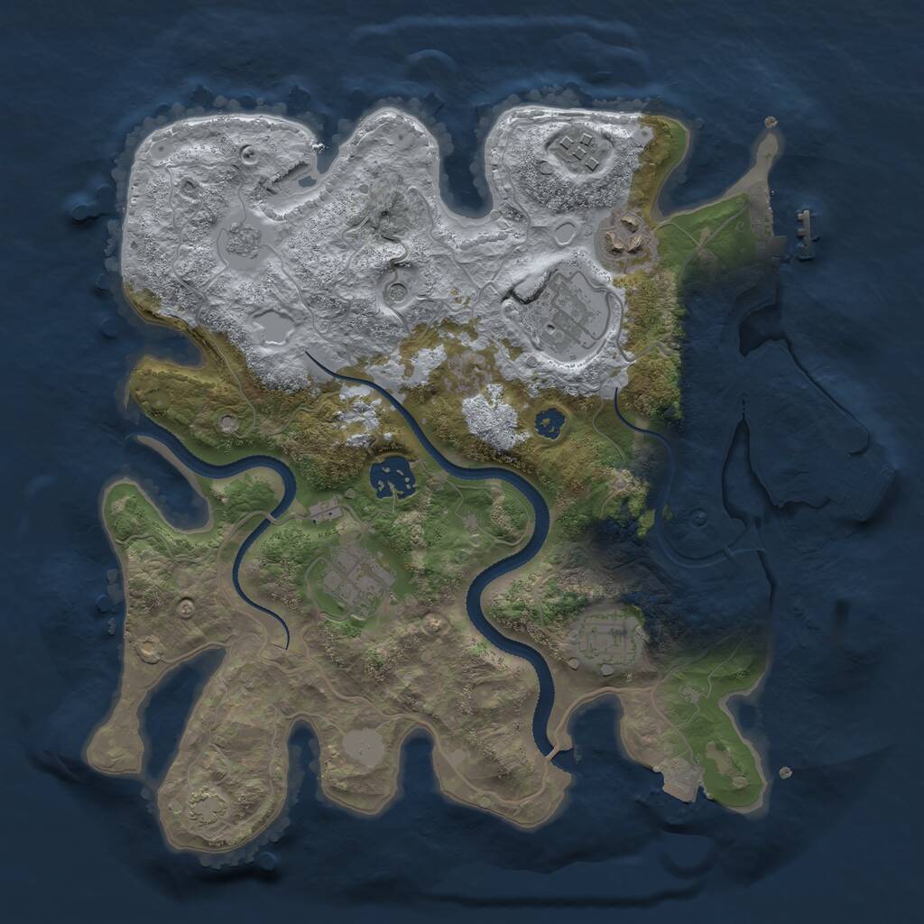 Rust Map: Procedural Map, Size: 3100, Seed: 4212, 12 Monuments