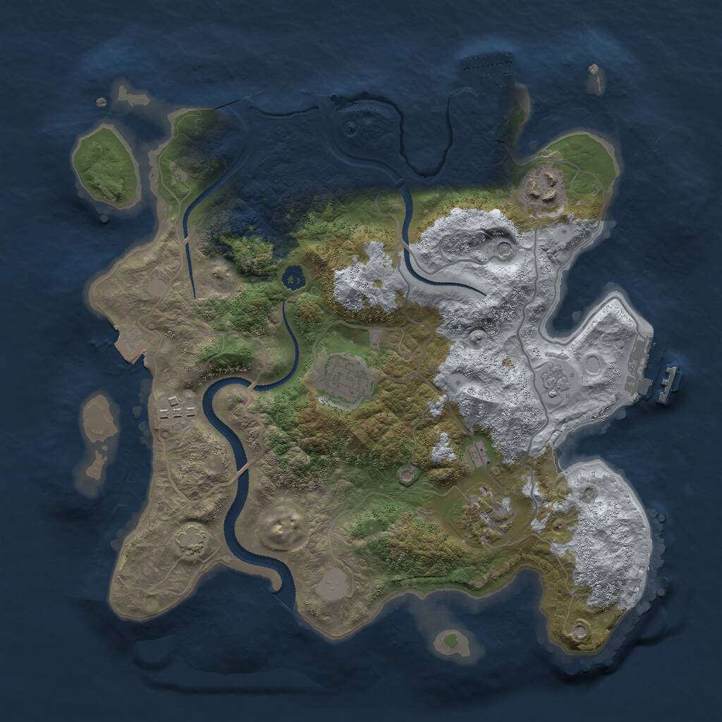 Rust Map: Procedural Map, Size: 3000, Seed: 86338952, 10 Monuments