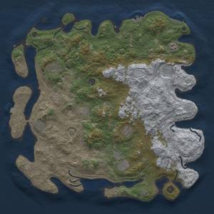 Thumbnail Rust Map: Procedural Map, Size: 4600, Seed: 6735757, 19 Monuments