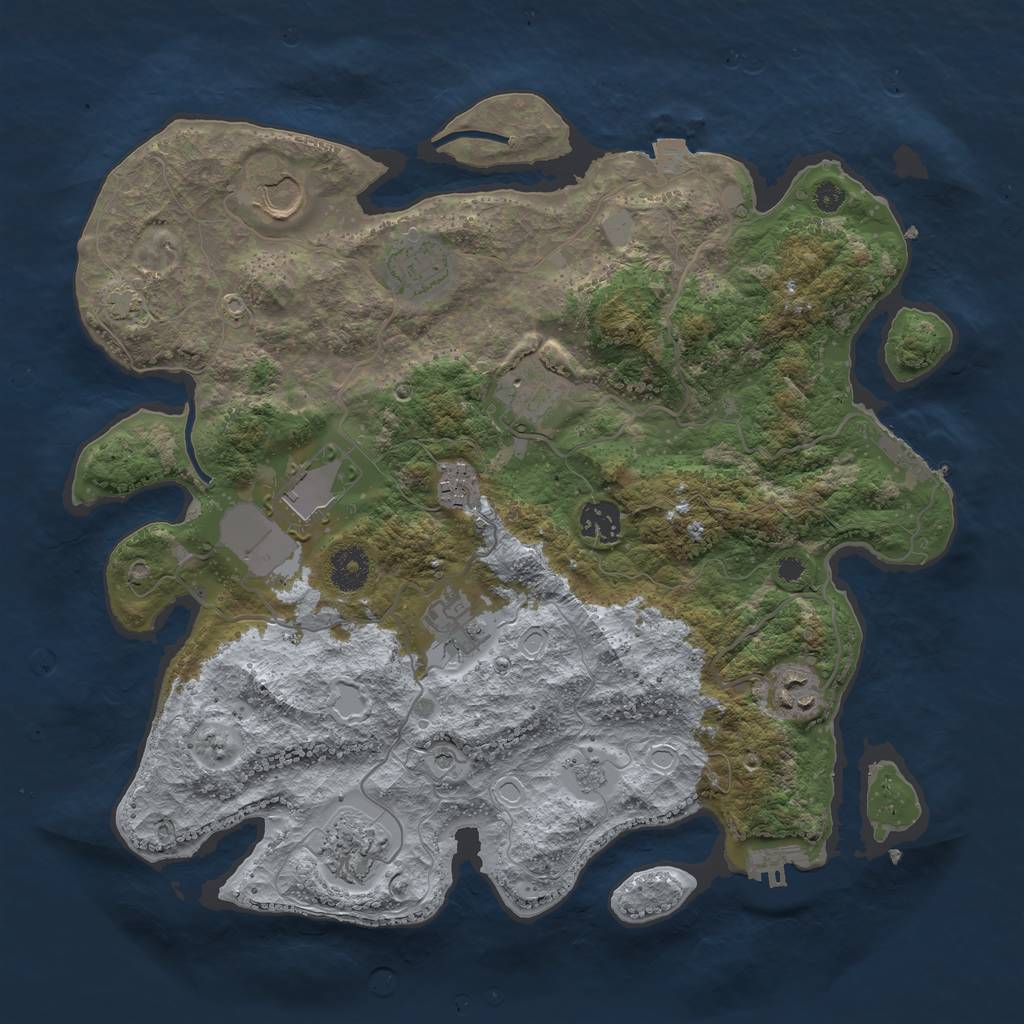 Rust Map: Procedural Map, Size: 3600, Seed: 21601, 17 Monuments