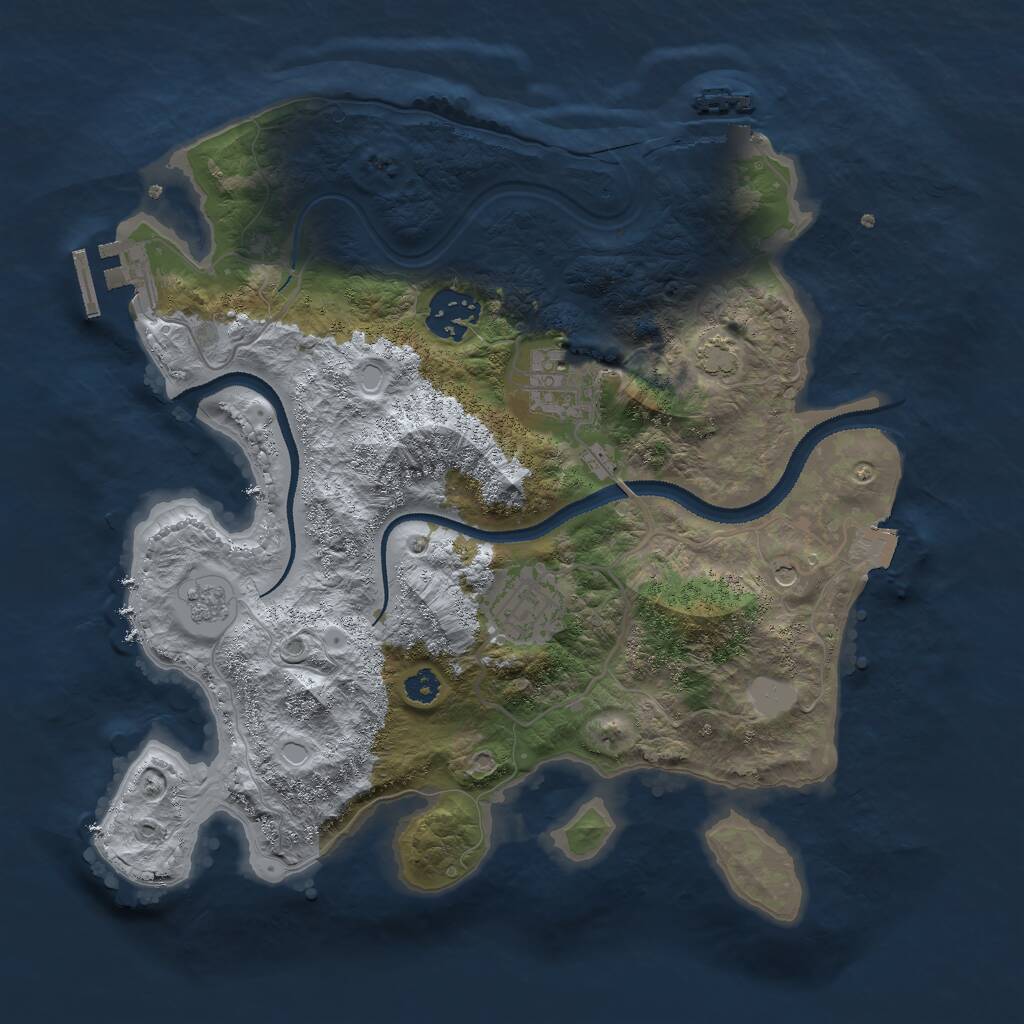 Rust Map: Procedural Map, Size: 3000, Seed: 100085, 9 Monuments