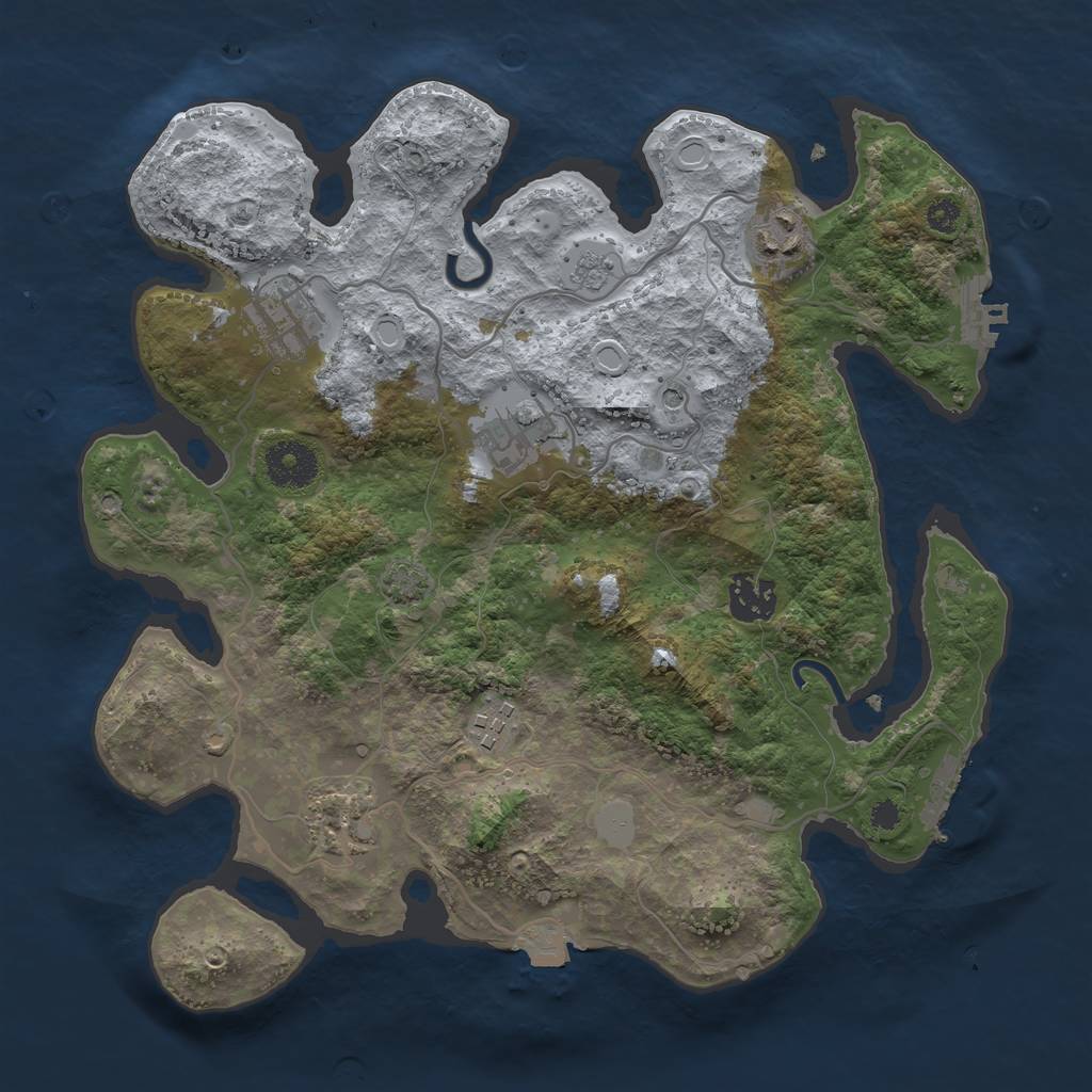 Rust Map: Procedural Map, Size: 3250, Seed: 1474774976, 14 Monuments