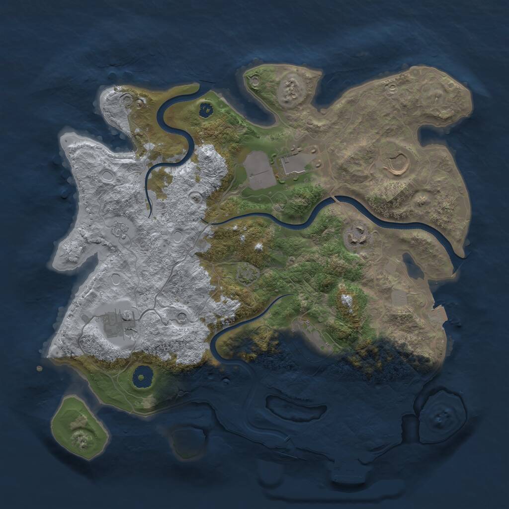 Rust Map: Procedural Map, Size: 3500, Seed: 1019336332, 10 Monuments