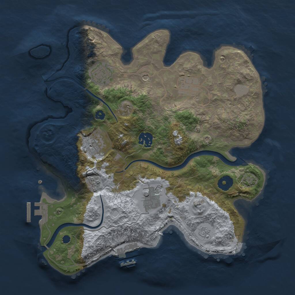 Rust Map: Procedural Map, Size: 3000, Seed: 1721224343, 12 Monuments