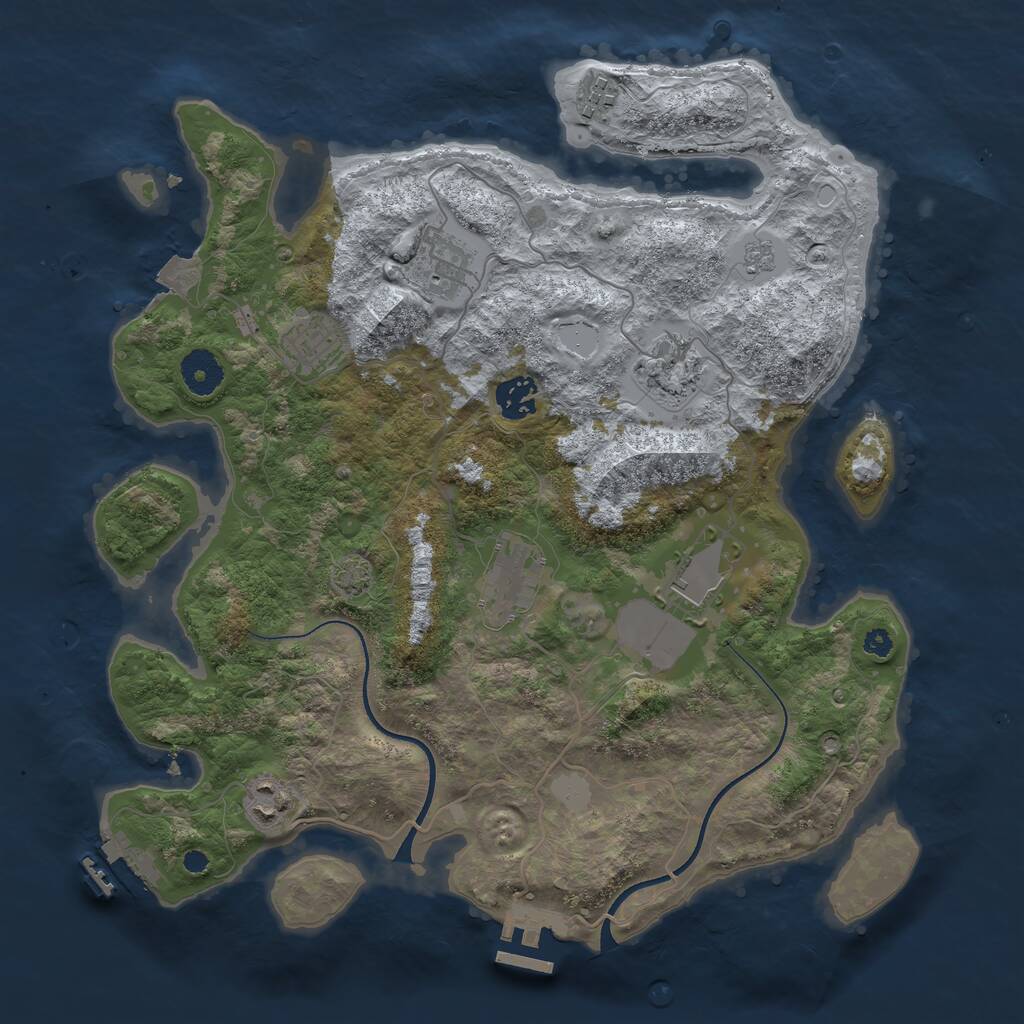 Rust Map: Procedural Map, Size: 3583, Seed: 13825, 13 Monuments