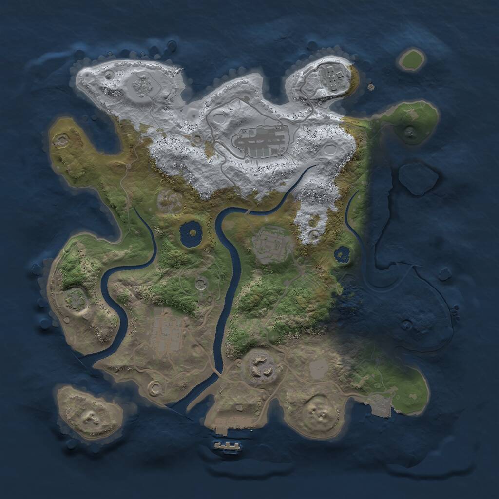 Rust Map: Procedural Map, Size: 3000, Seed: 989751441, 10 Monuments