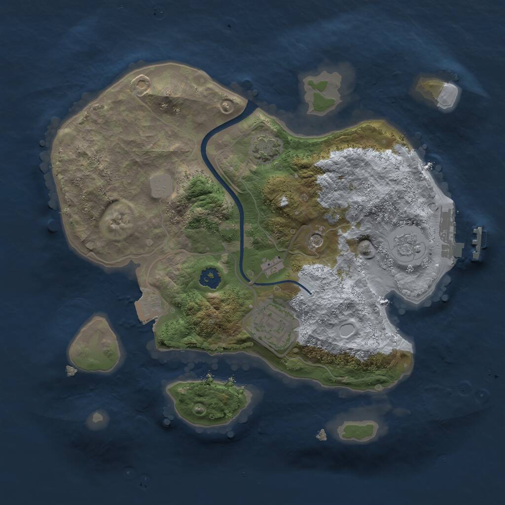 Rust Map: Procedural Map, Size: 2400, Seed: 950461127, 6 Monuments