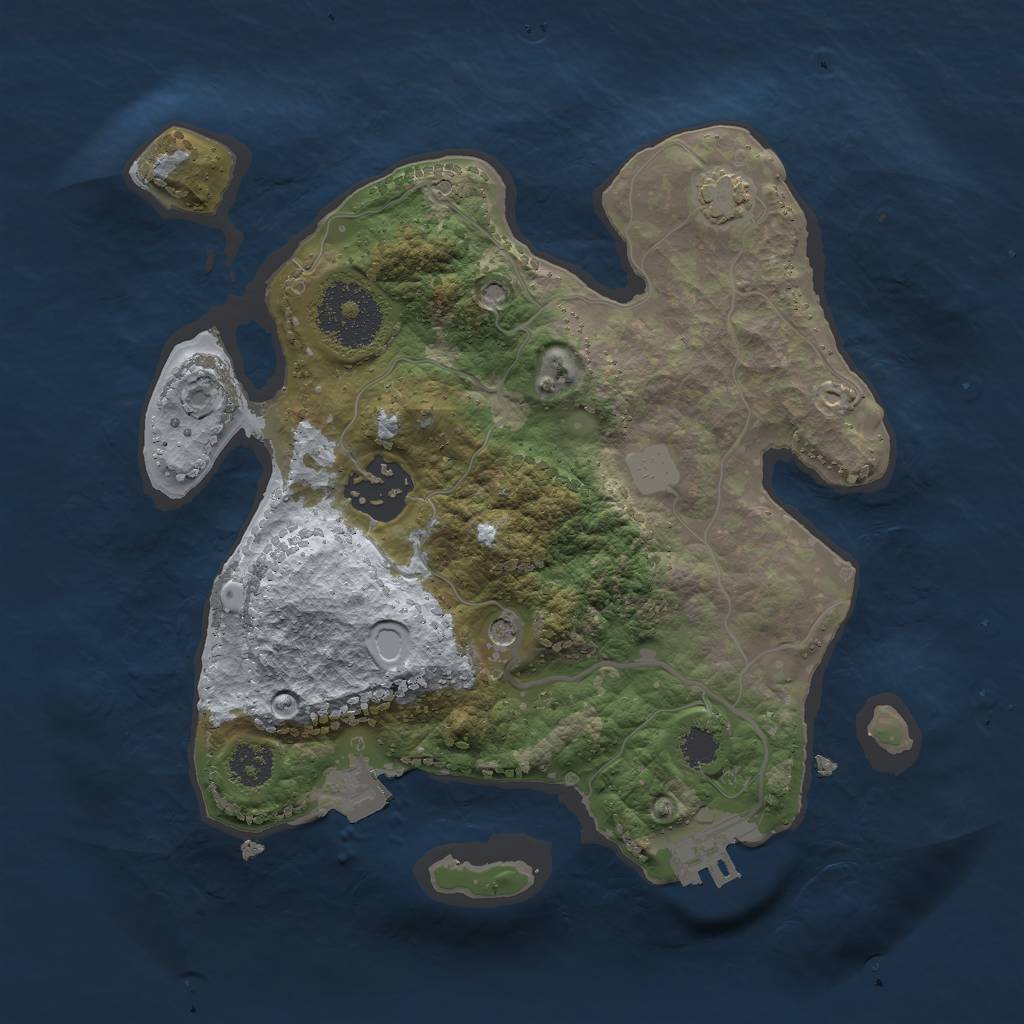 Rust Map: Procedural Map, Size: 2400, Seed: 853601937, 7 Monuments