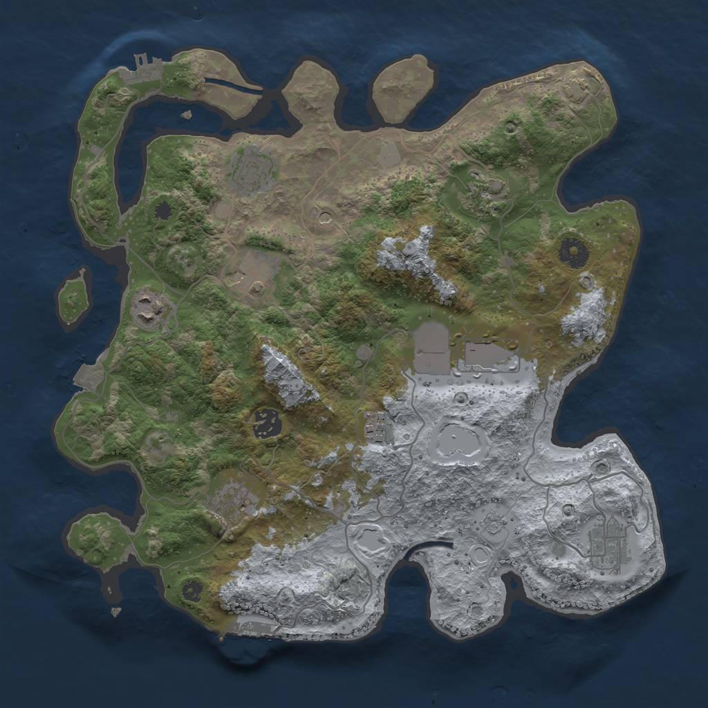 Rust Map: Procedural Map, Size: 3500, Seed: 765331069, 17 Monuments
