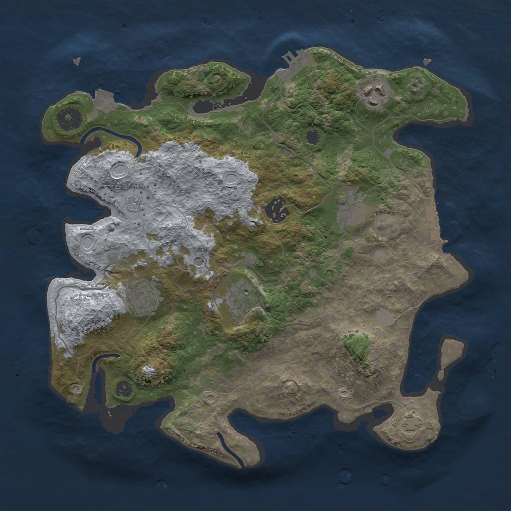 Rust Map: Procedural Map, Size: 3200, Seed: 3168155, 13 Monuments