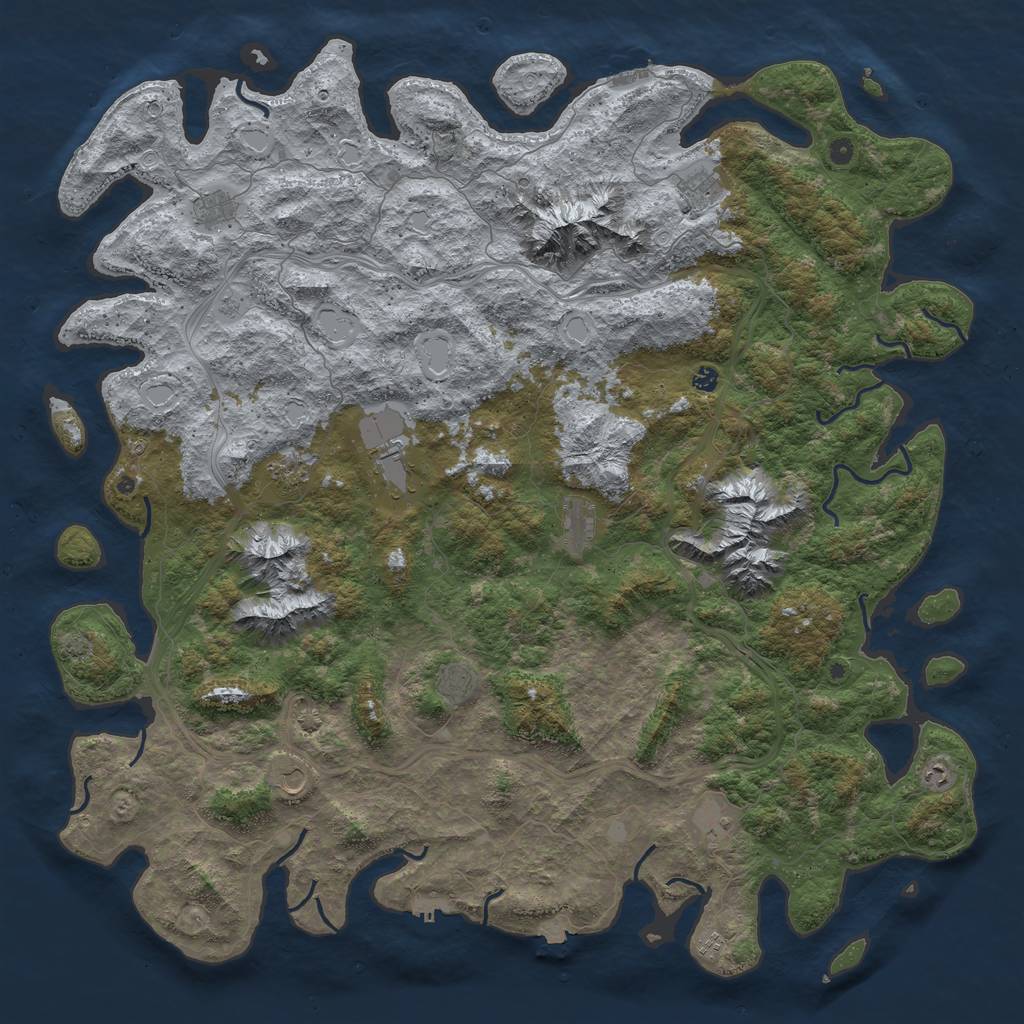 Rust Map: Procedural Map, Size: 6000, Seed: 19051987, 19 Monuments