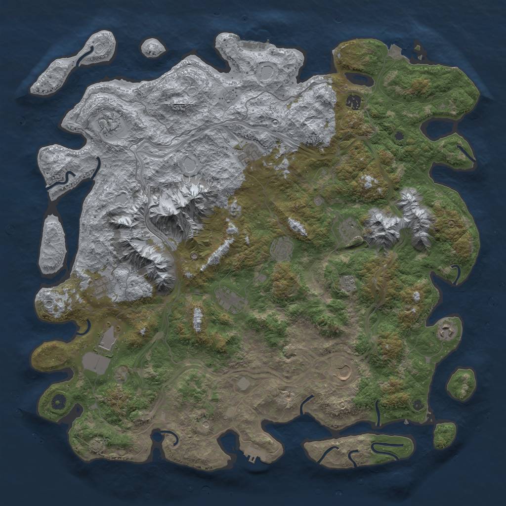 Rust Map: Procedural Map, Size: 5000, Seed: 707179933, 19 Monuments
