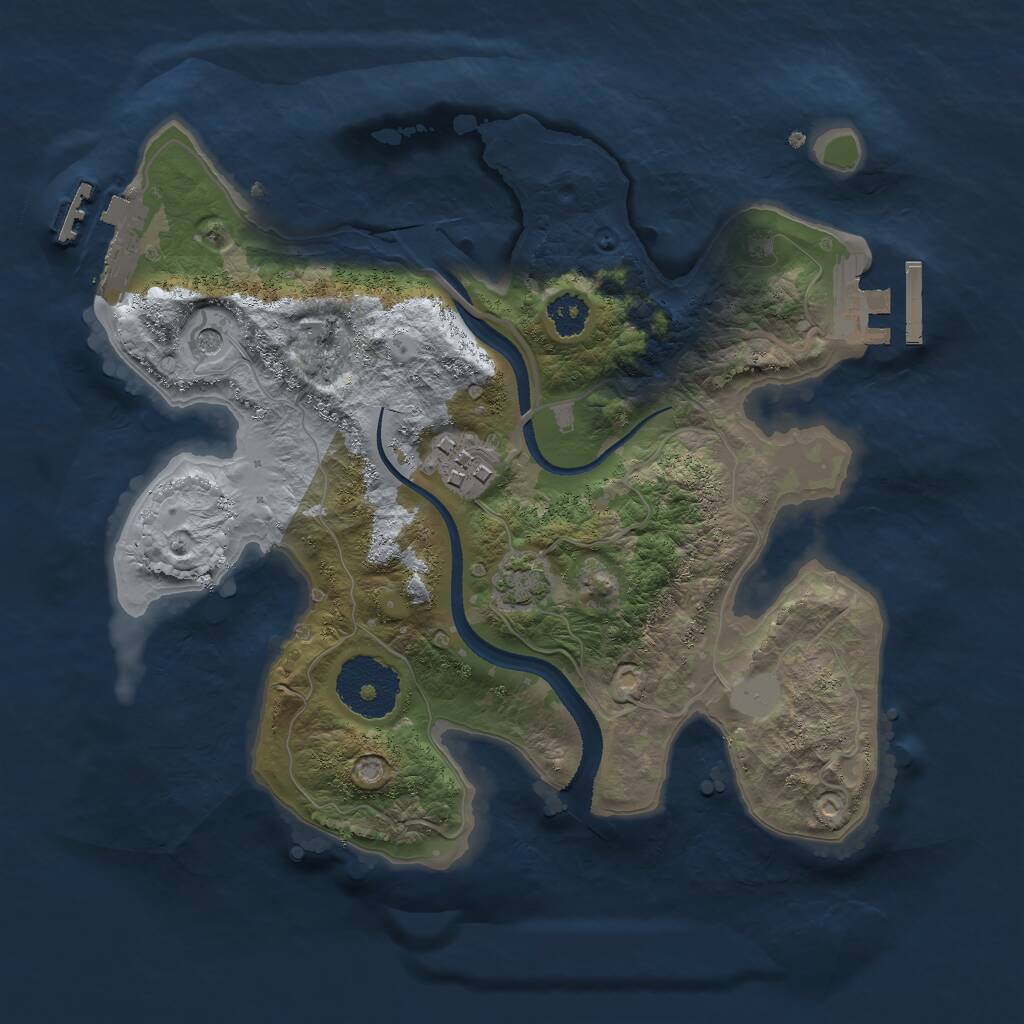Rust Map: Procedural Map, Size: 2500, Seed: 1461313, 6 Monuments