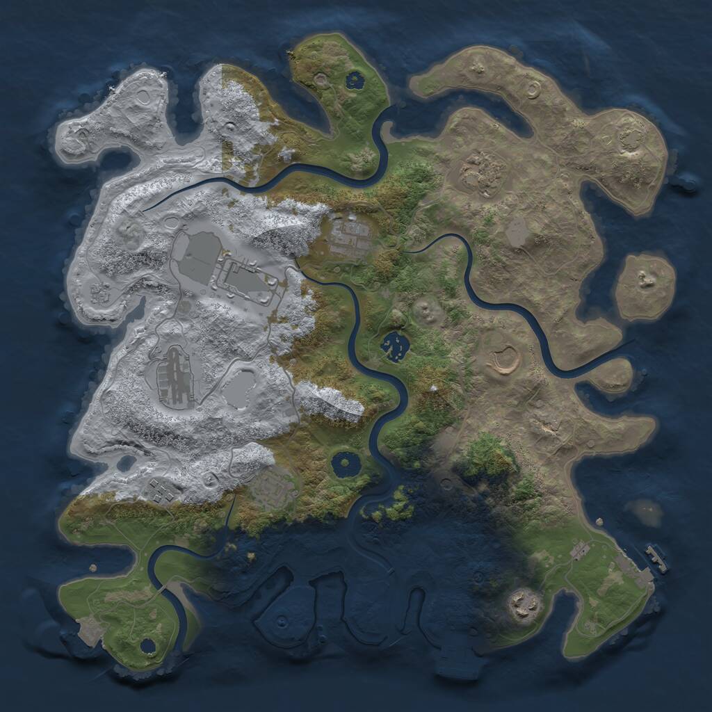 Rust Map: Procedural Map, Size: 3800, Seed: 11717633, 15 Monuments