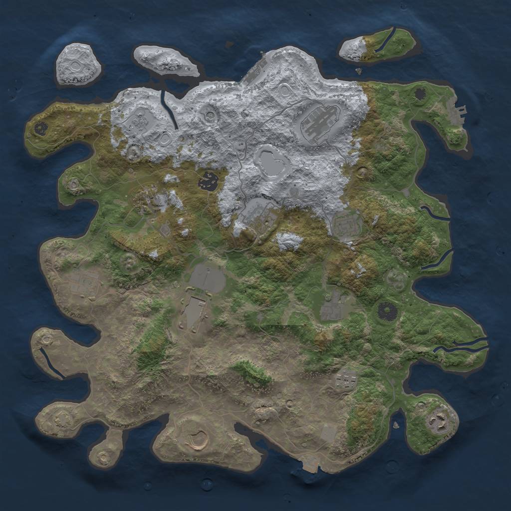 Rust Map: Procedural Map, Size: 3900, Seed: 9010714, 19 Monuments