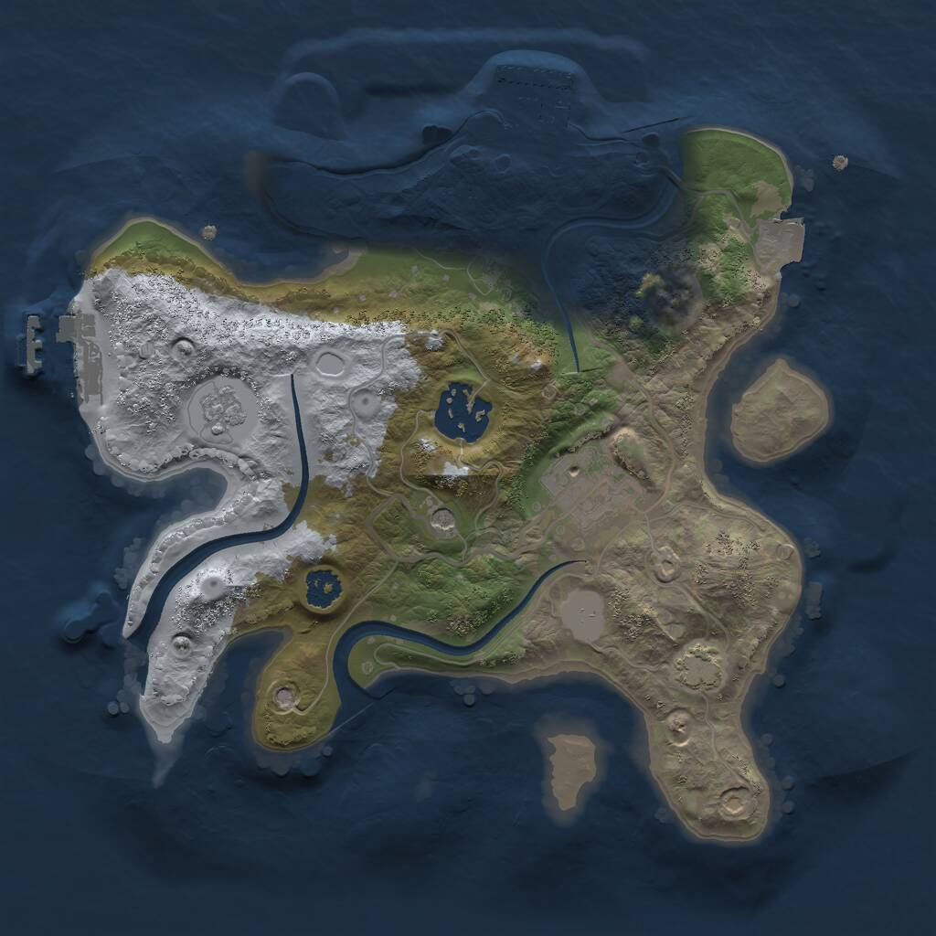 Rust Map: Procedural Map, Size: 2500, Seed: 1448788457, 8 Monuments