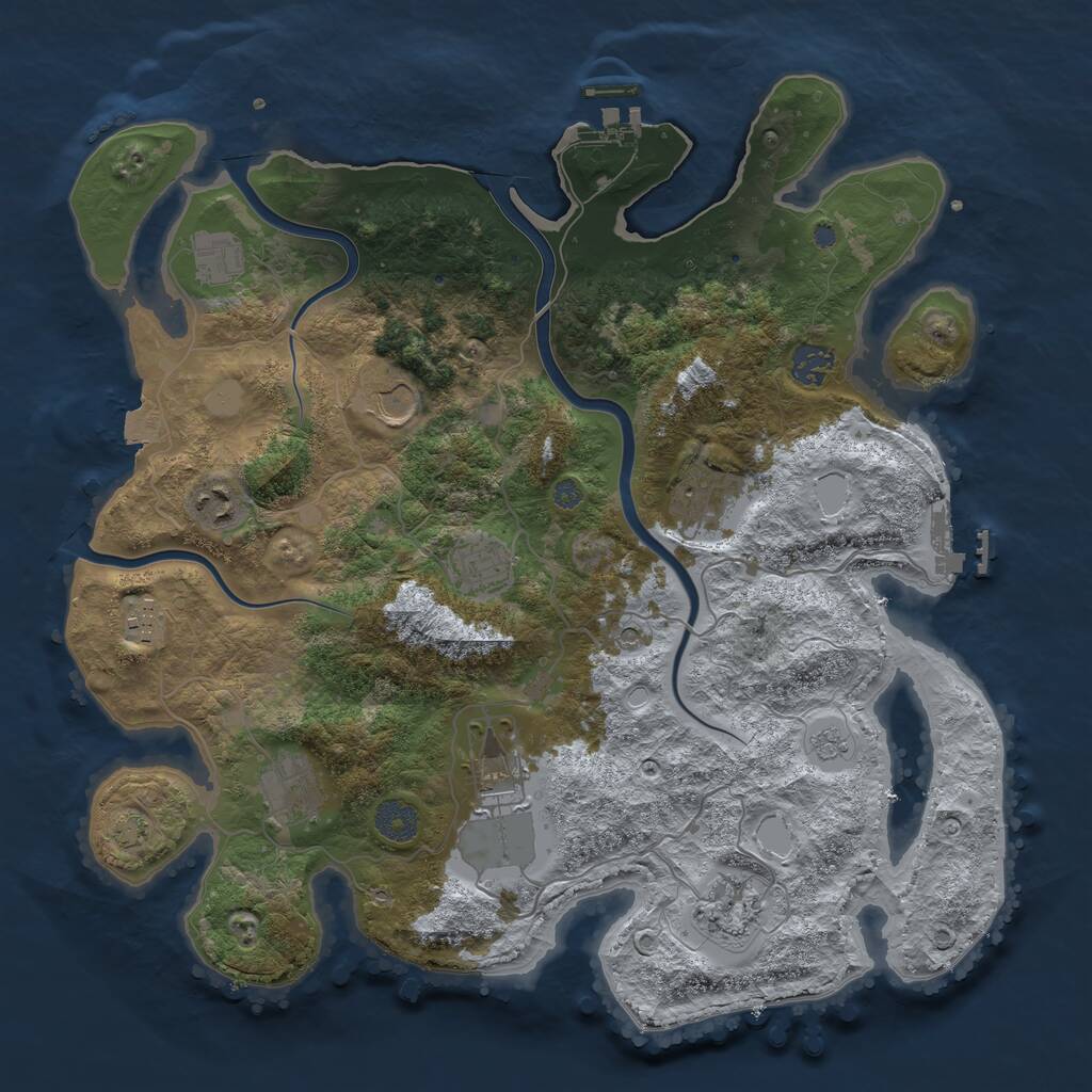 Rust Map: Procedural Map, Size: 3800, Seed: 546572672, 15 Monuments