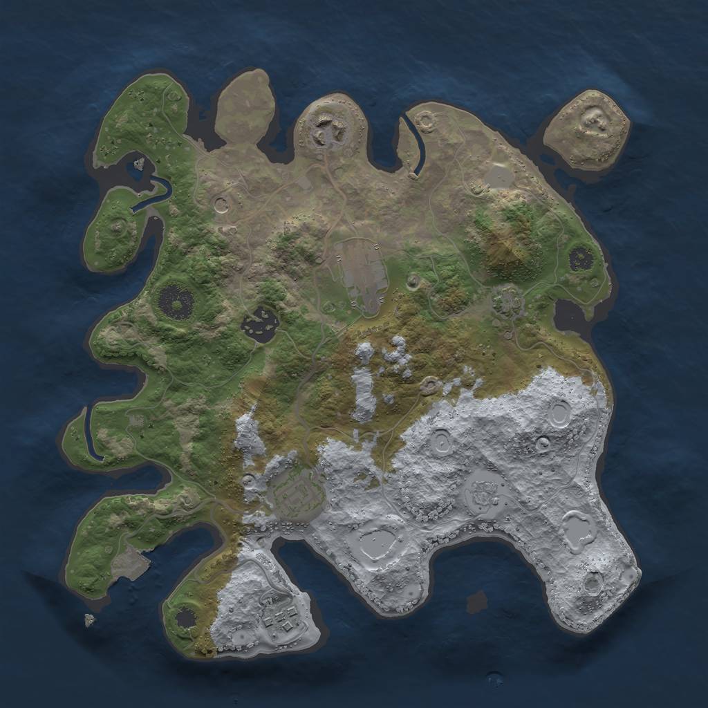 Rust Map: Procedural Map, Size: 3000, Seed: 895661508, 11 Monuments