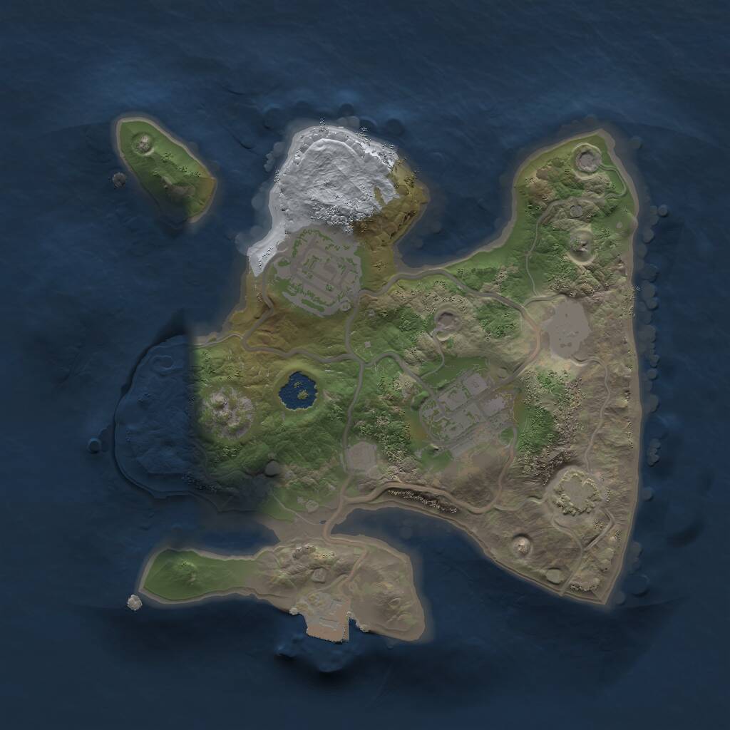 Rust Map: Procedural Map, Size: 2000, Seed: 1388036876, 4 Monuments