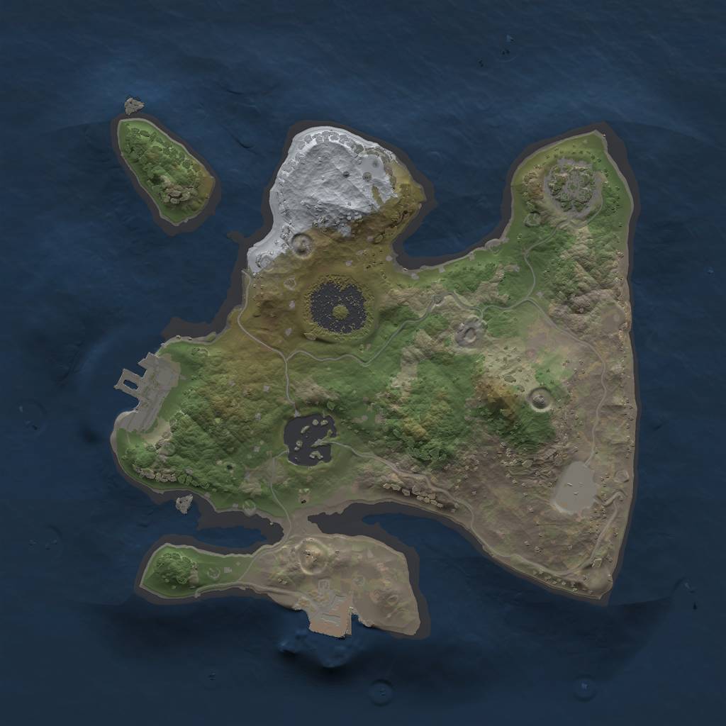 Rust Map: Procedural Map, Size: 2000, Seed: 1388036876, 6 Monuments