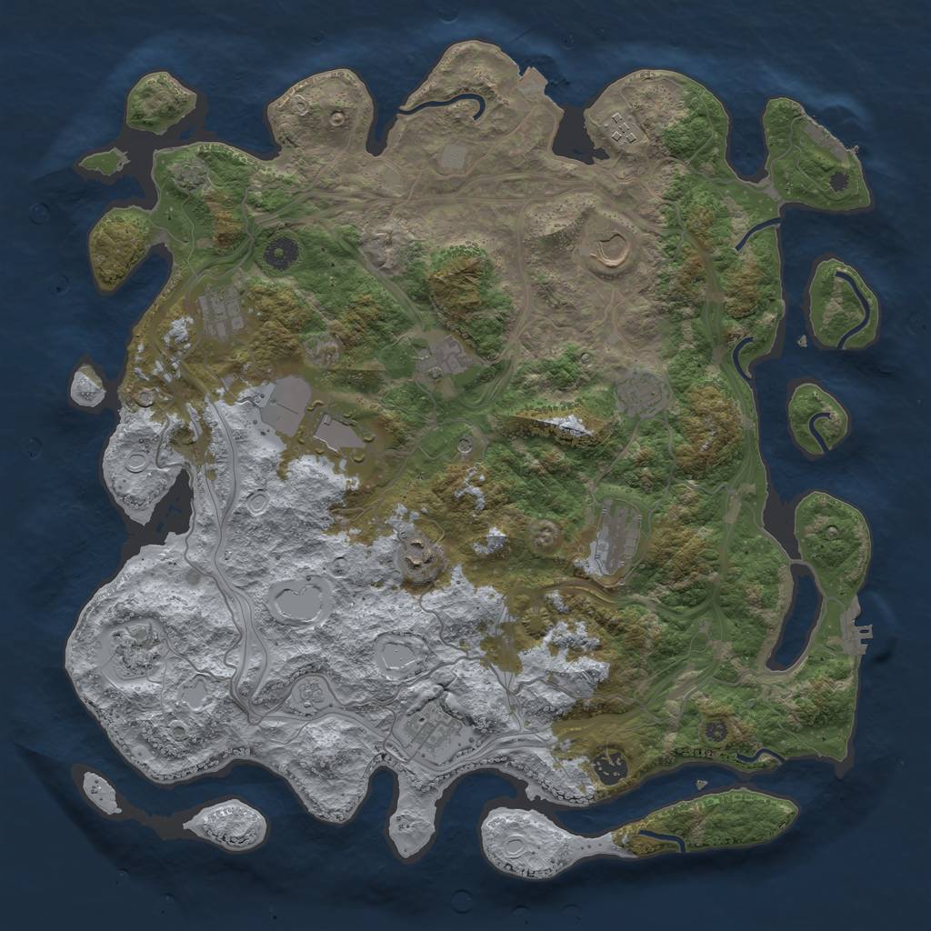 Rust Map: Procedural Map, Size: 4250, Seed: 439022, 19 Monuments