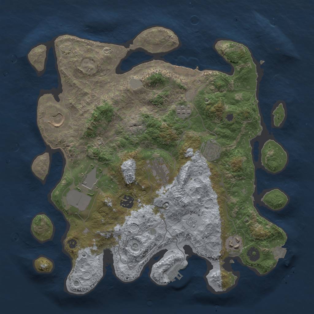 Rust Map: Procedural Map, Size: 3500, Seed: 937189167, 15 Monuments