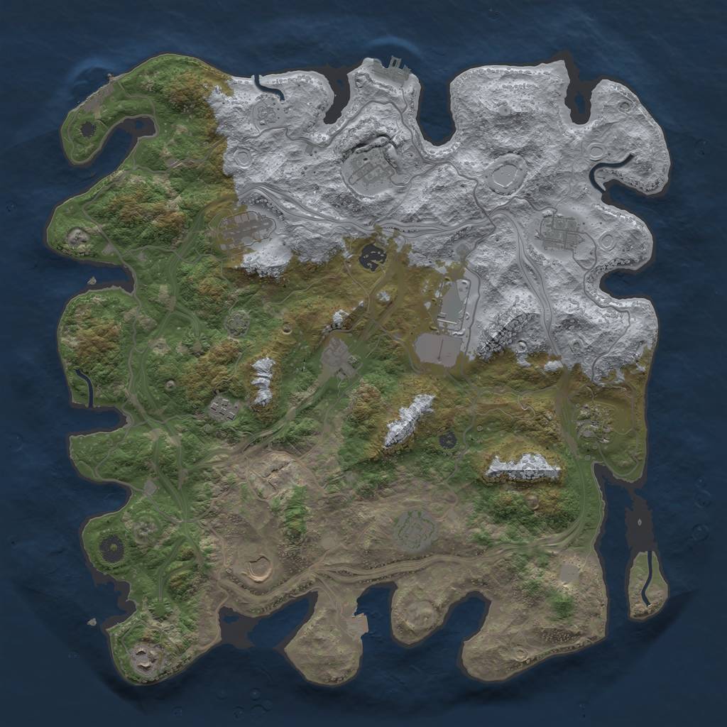 Rust Map: Procedural Map, Size: 4250, Seed: 664836542, 18 Monuments