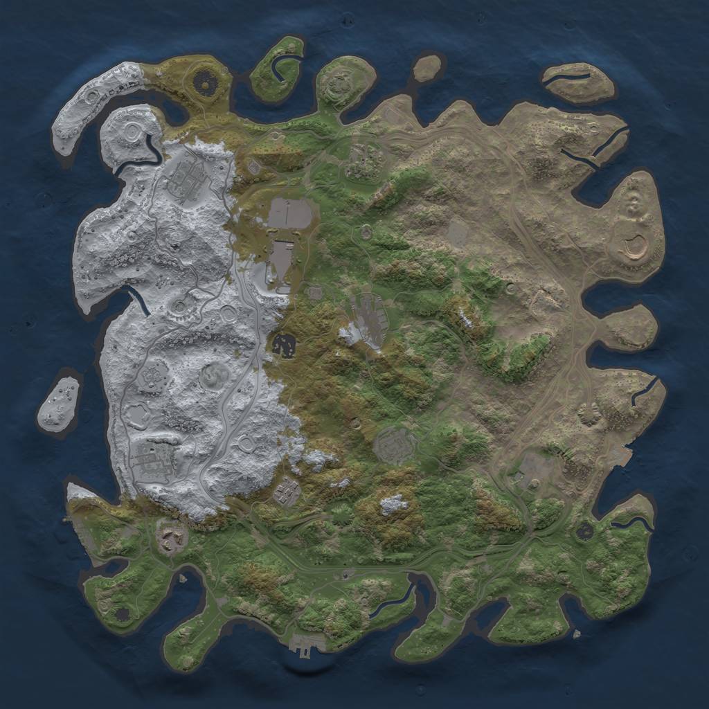 Rust Map: Procedural Map, Size: 4250, Seed: 99205273, 19 Monuments