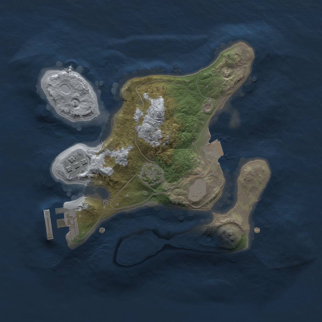 Rust Map: Procedural Map, Size: 2166, Seed: 1396597274, 4 Monuments