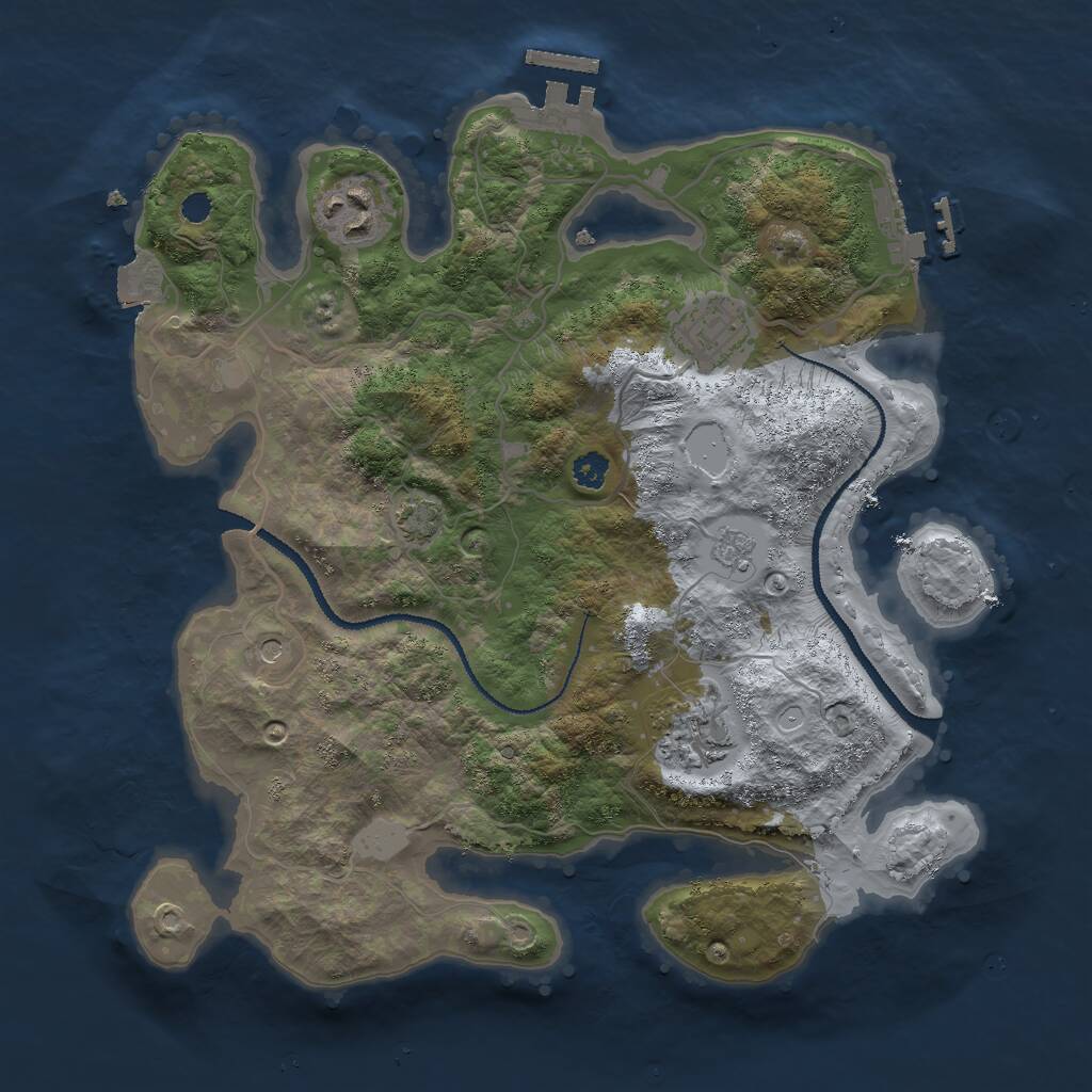 Rust Map: Procedural Map, Size: 3000, Seed: 302795519, 9 Monuments