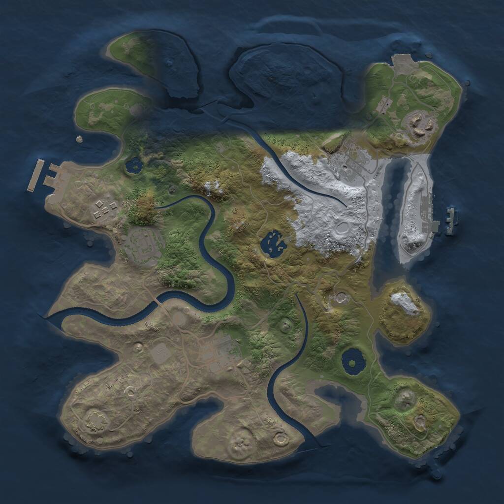 Rust Map: Procedural Map, Size: 3000, Seed: 47794182, 11 Monuments