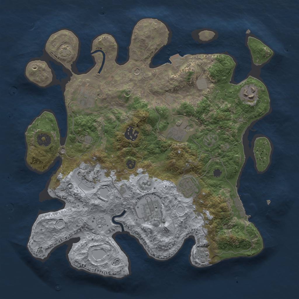 Rust Map: Procedural Map, Size: 3200, Seed: 71240593, 15 Monuments