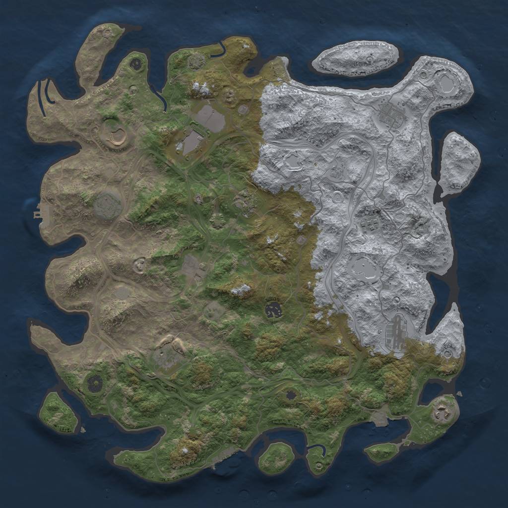 Rust Map: Procedural Map, Size: 4500, Seed: 1859685653, 19 Monuments