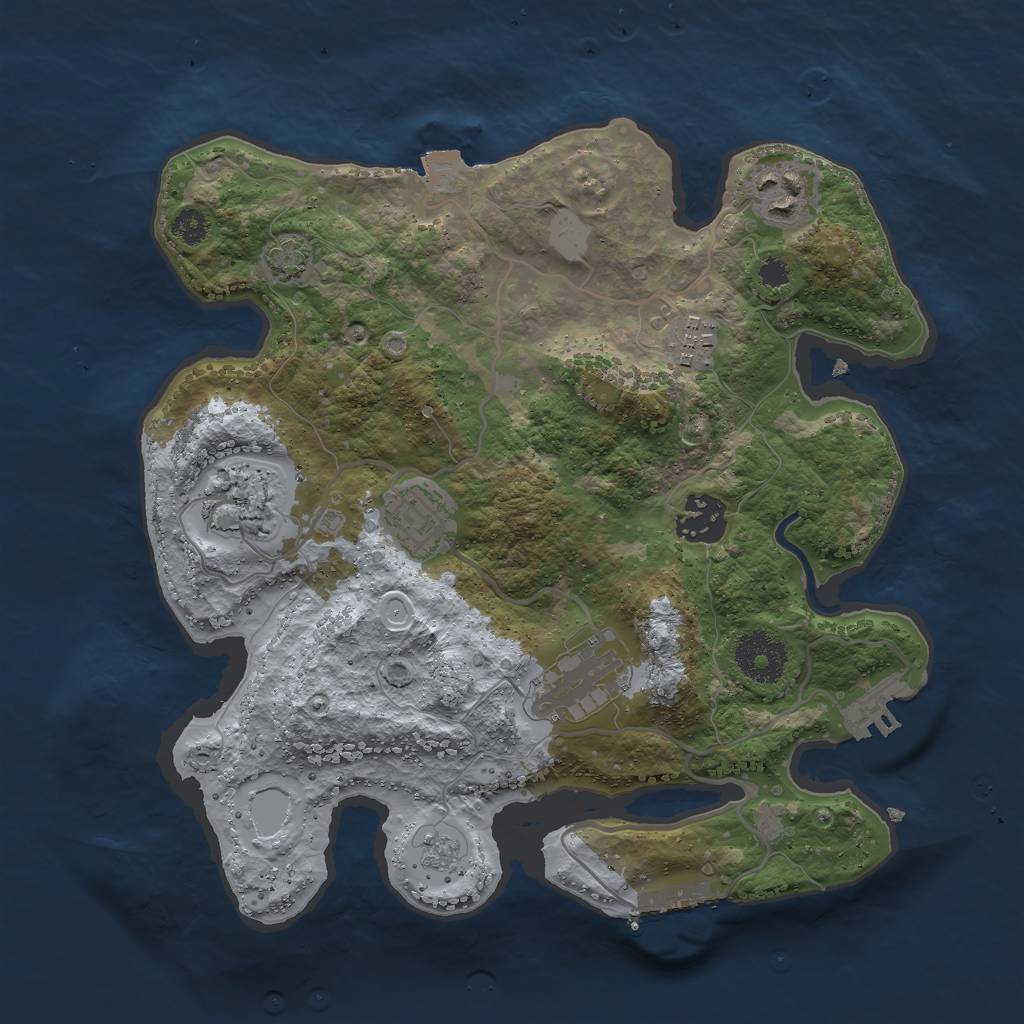 Rust Map: Procedural Map, Size: 3000, Seed: 1727254875, 13 Monuments