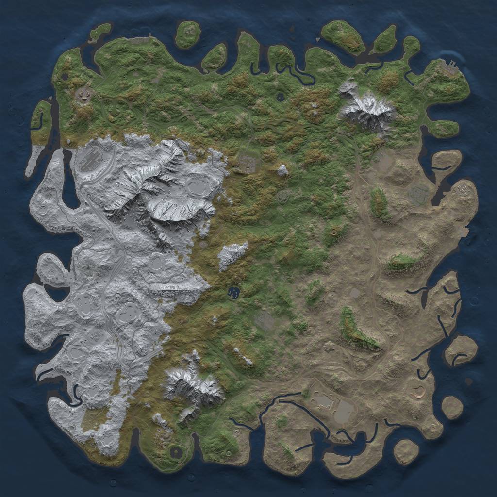 Rust Map: Procedural Map, Size: 6000, Seed: 309, 19 Monuments