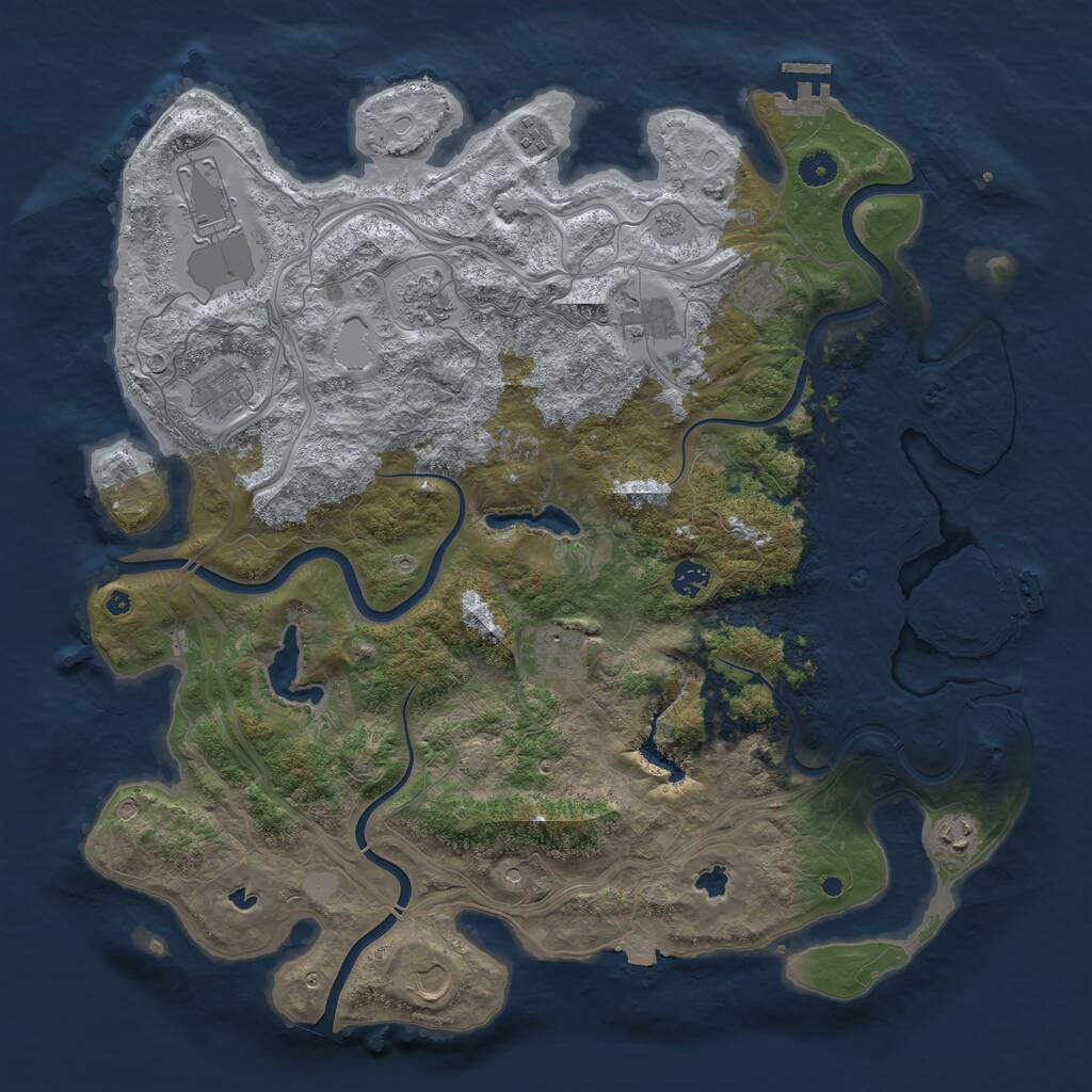 Rust Map: Procedural Map, Size: 4500, Seed: 1399704867, 16 Monuments