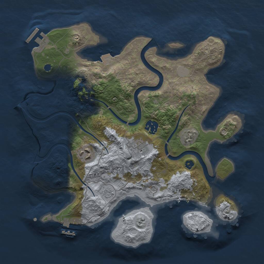 Rust Map: Procedural Map, Size: 3000, Seed: 6201354, 9 Monuments
