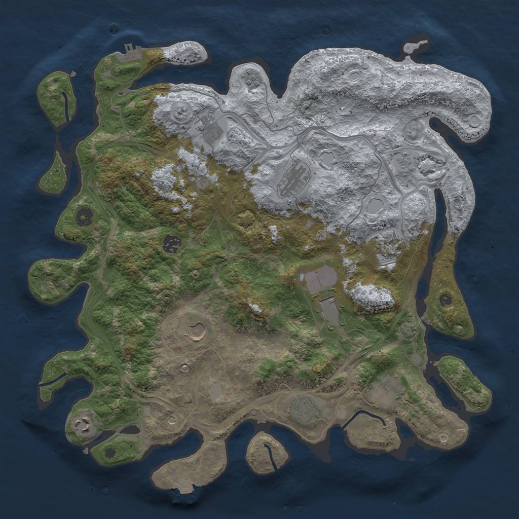 Rust Map: Procedural Map, Size: 4250, Seed: 2738181, 17 Monuments