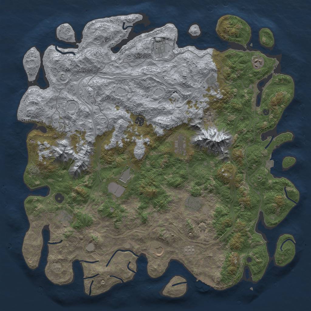 Rust Map: Procedural Map, Size: 5000, Seed: 1007267422, 18 Monuments