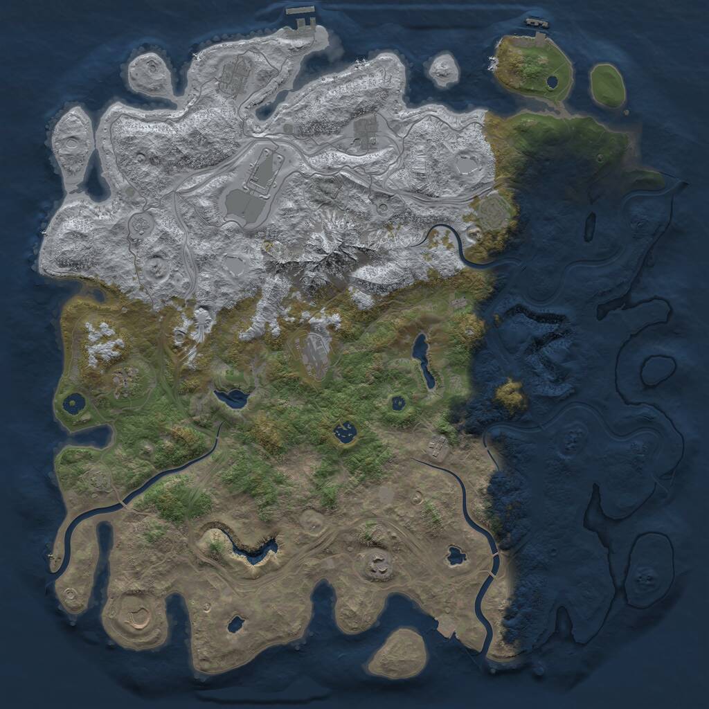 Rust Map: Procedural Map, Size: 5000, Seed: 1007267422, 16 Monuments