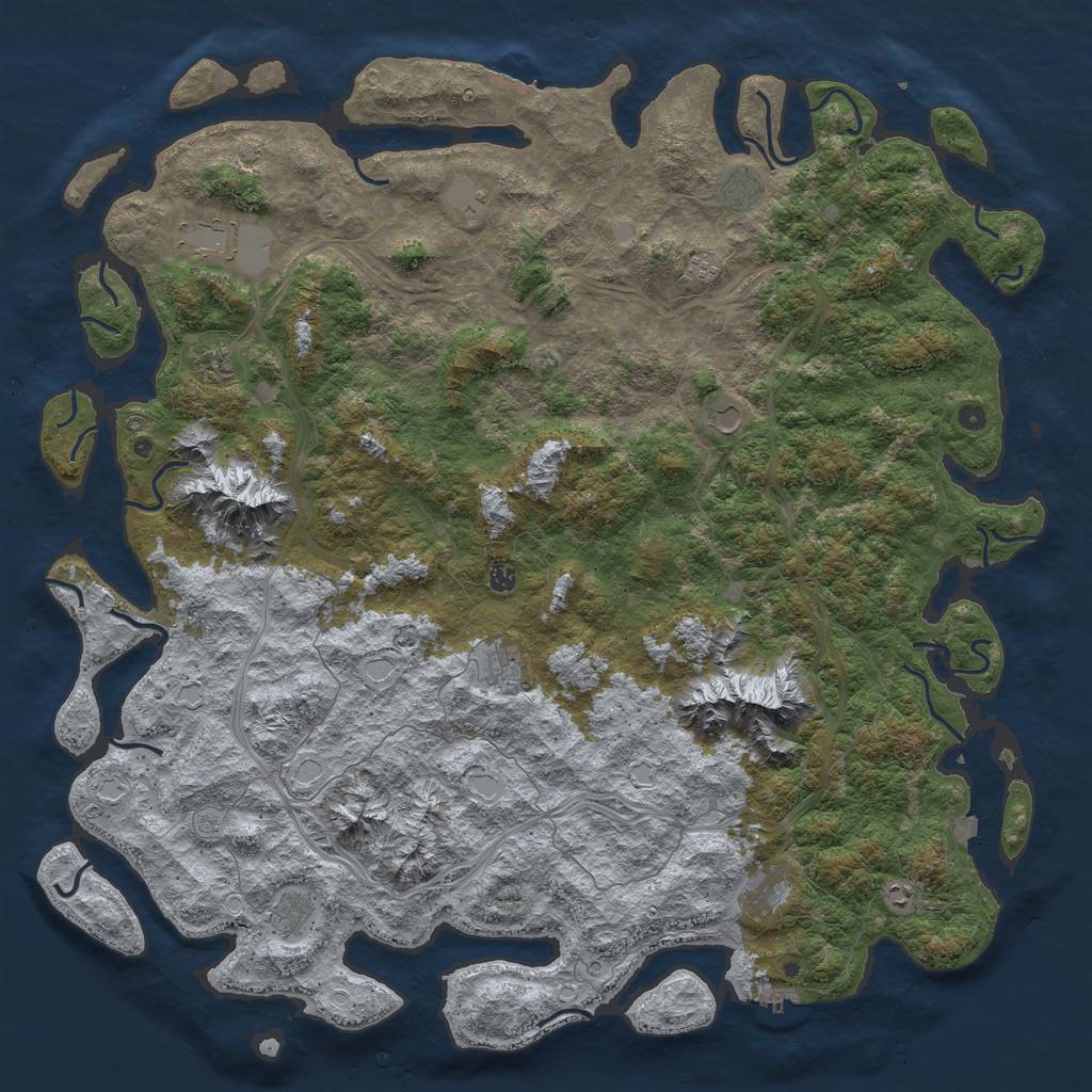 Rust Map: Procedural Map, Size: 6000, Seed: 14382094, 19 Monuments