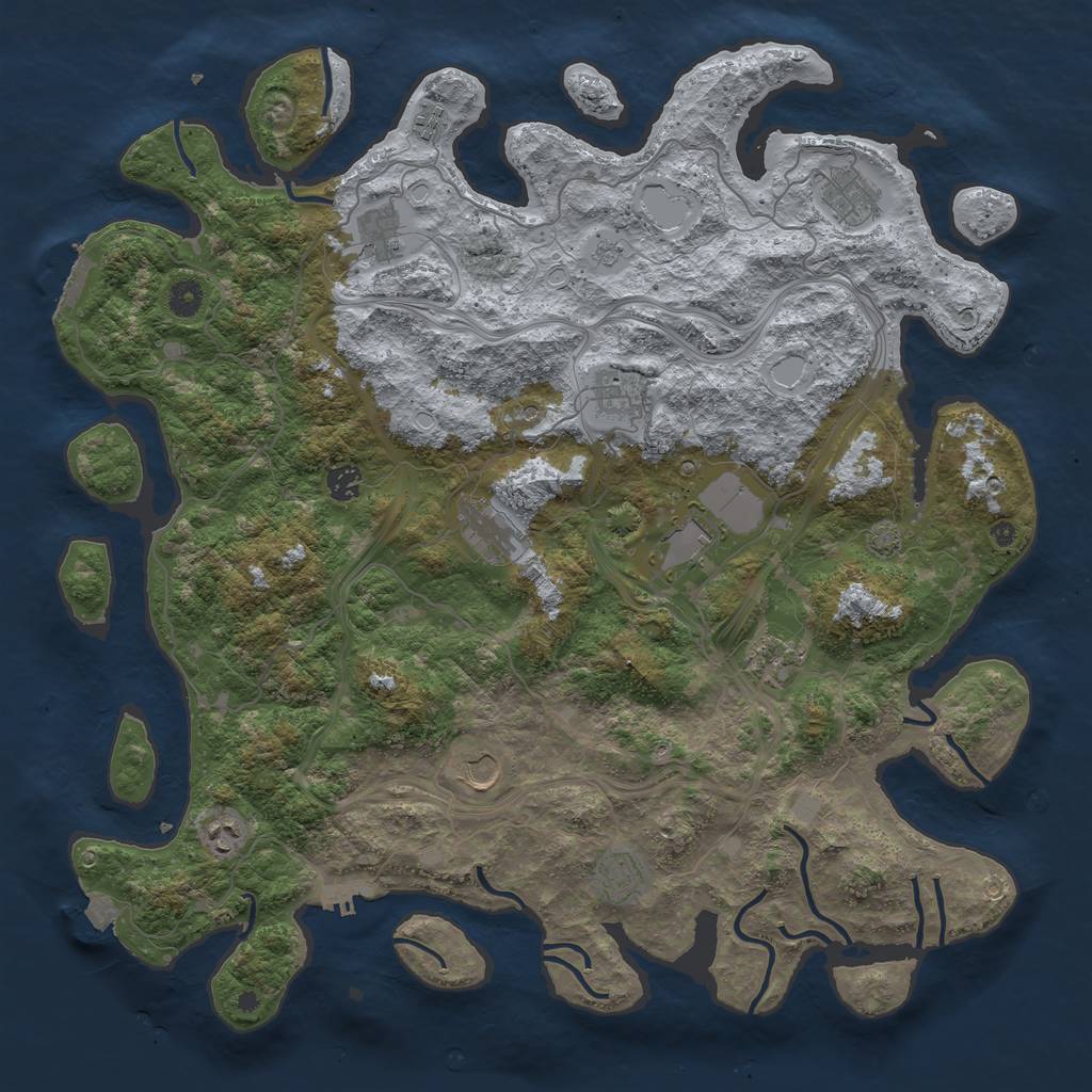 Rust Map: Procedural Map, Size: 4550, Seed: 458806100, 19 Monuments