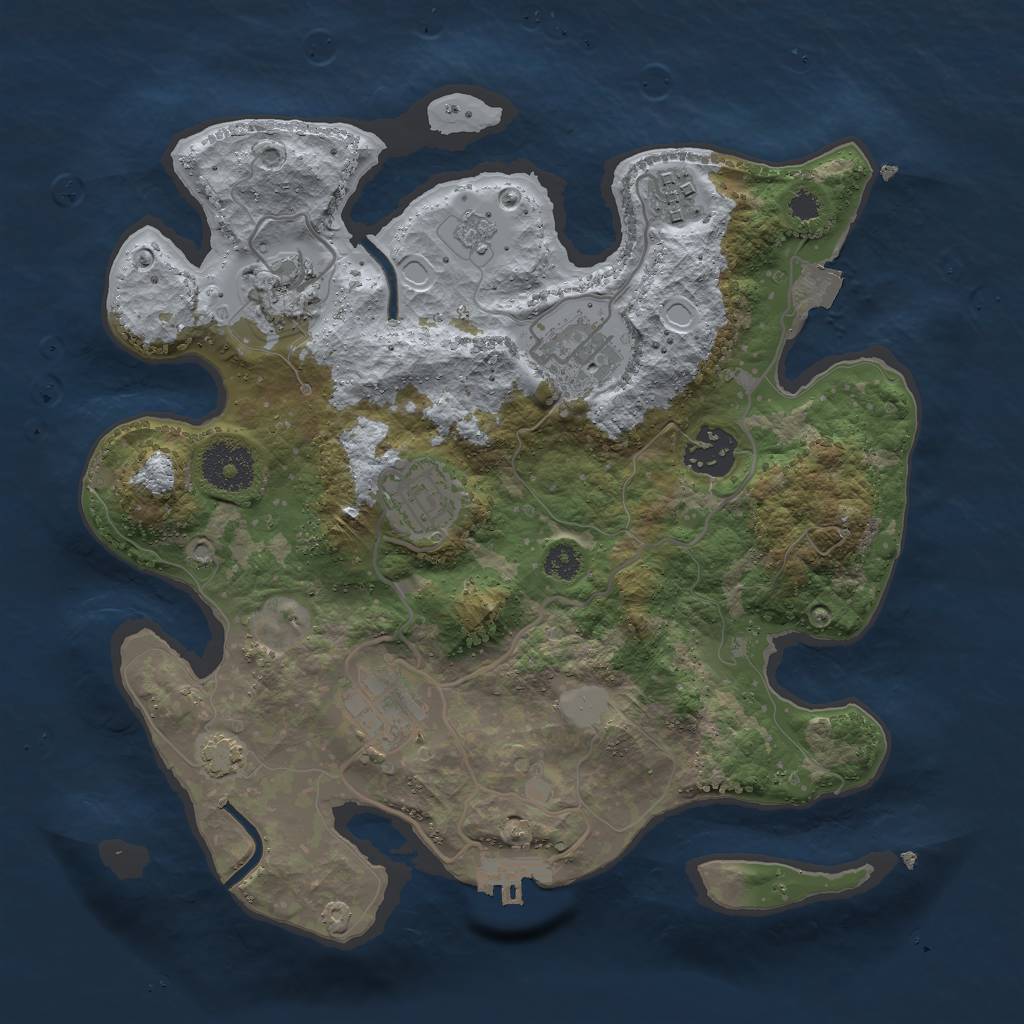 Rust Map: Procedural Map, Size: 3000, Seed: 407811703, 12 Monuments