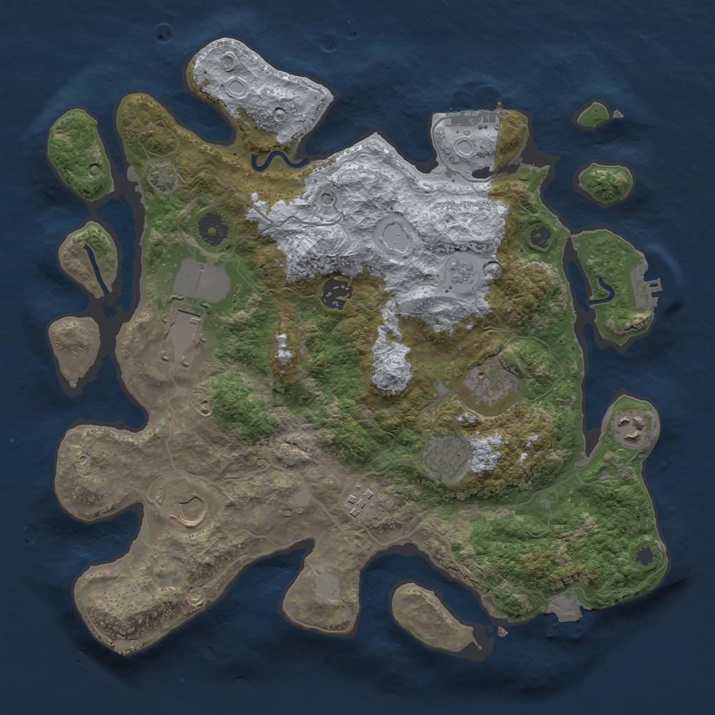 Rust Map: Procedural Map, Size: 3500, Seed: 478982093, 15 Monuments