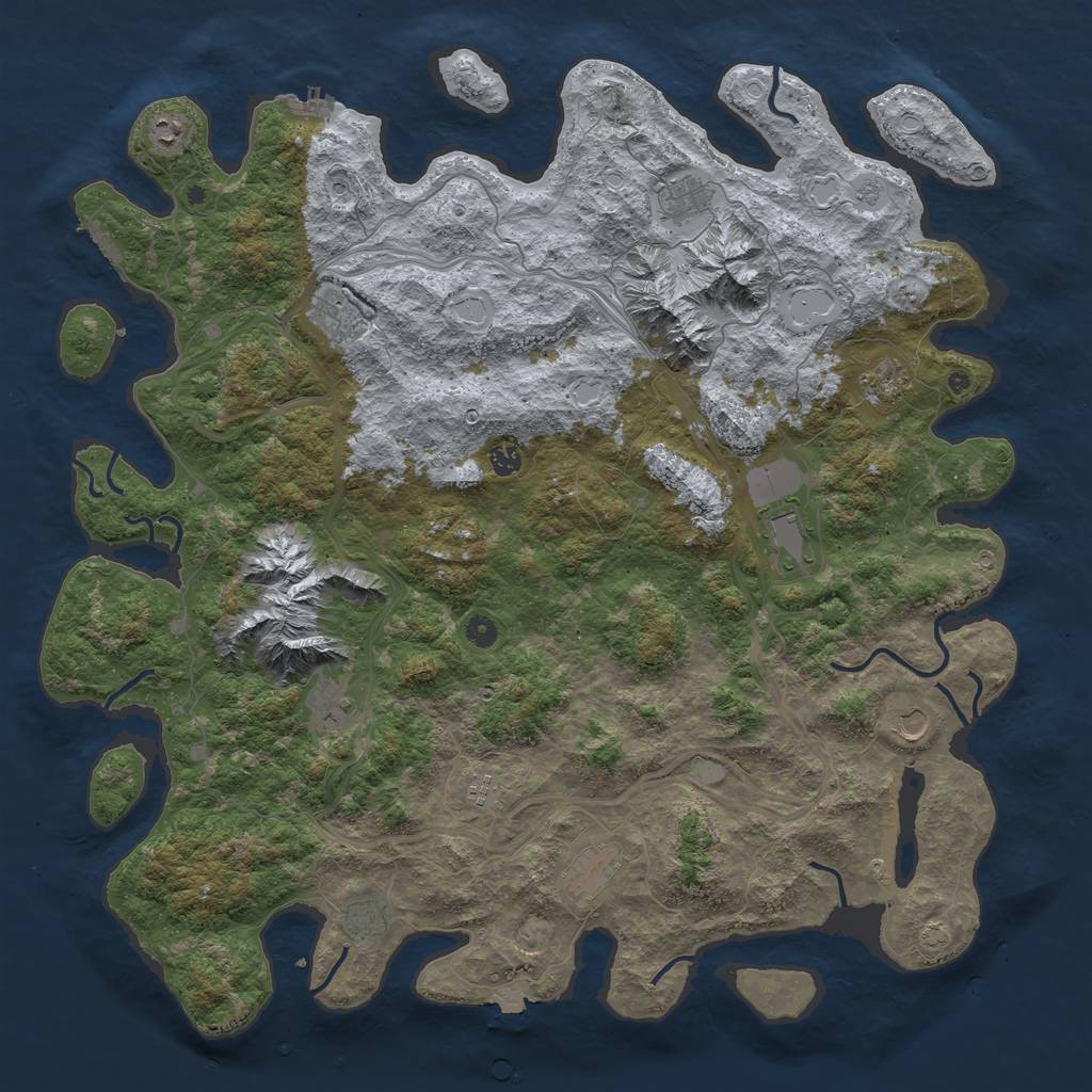 Rust Map: Procedural Map, Size: 5200, Seed: 1, 19 Monuments