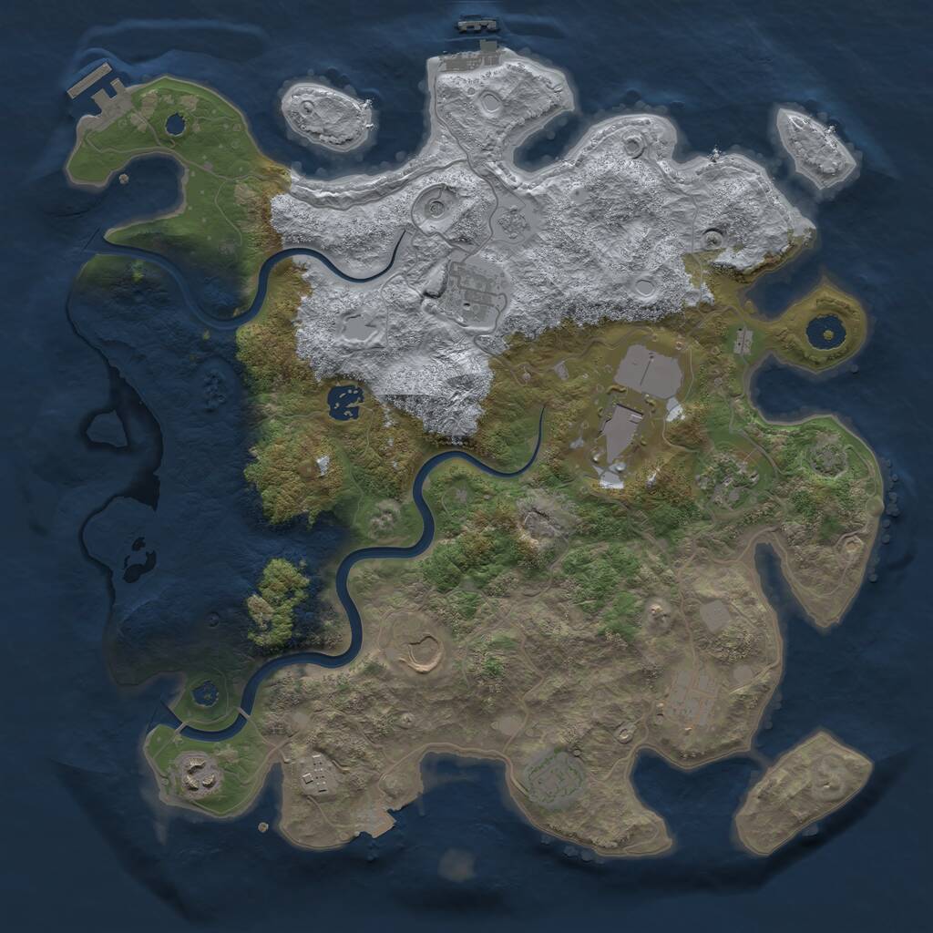 Rust Map: Procedural Map, Size: 3800, Seed: 84609591, 15 Monuments